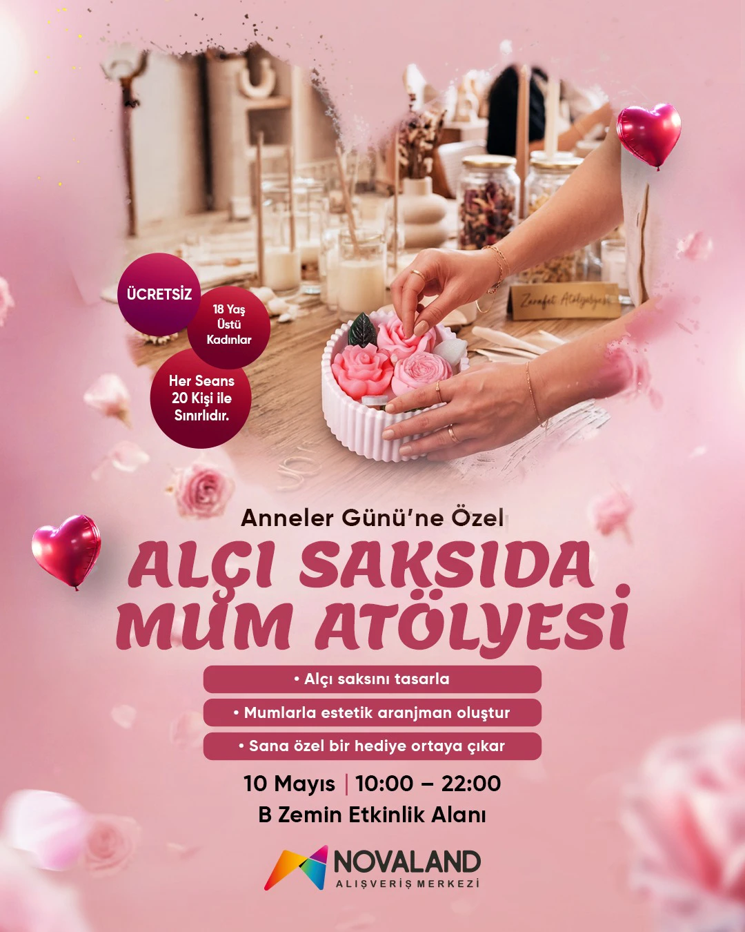 Alçı Saksıda Mum Atölyesi